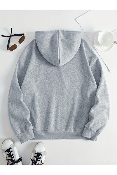 MODAVİBE Women's Large Size Unisex Straight Elastic Leg Hooded Tracksuit Suit