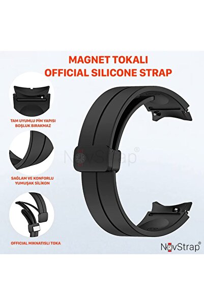 NovStrap Samsung Galaxy Watch 4-7 Pro - Compatible Cord Magnet, Buckle Silicone Strap 40-47 mm