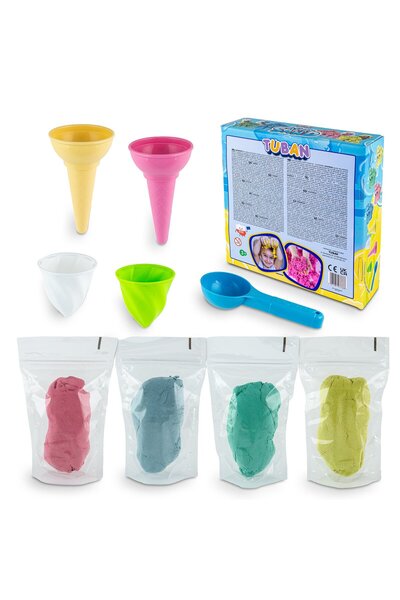 Tuban Set of 4 fluffy sand colors with accessories - Ice cream