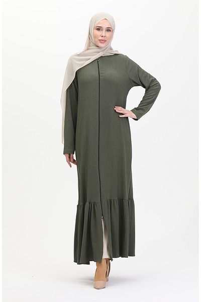 sefamerve Khaki Ferace 5109-03 - Φούστα με βολάν
