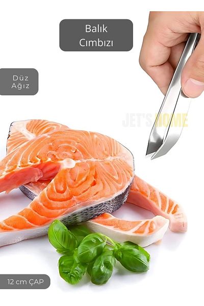 Jet's Home 12cm Stainless Fish Tip Steel Decorated Tweezers