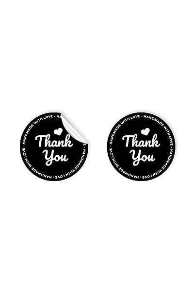 anka design 48 Pieces of Art Stickers - Packaging and Shipping Labels (4X4Cm) - Thank You - 03