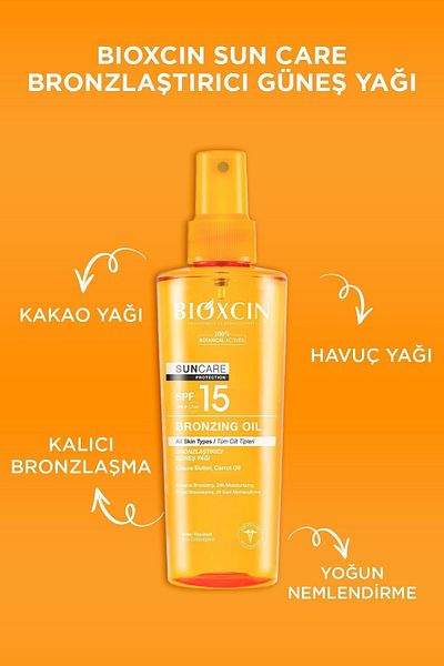Bioxcin Bronzující olej na opalování 200 ml 15 Spf-