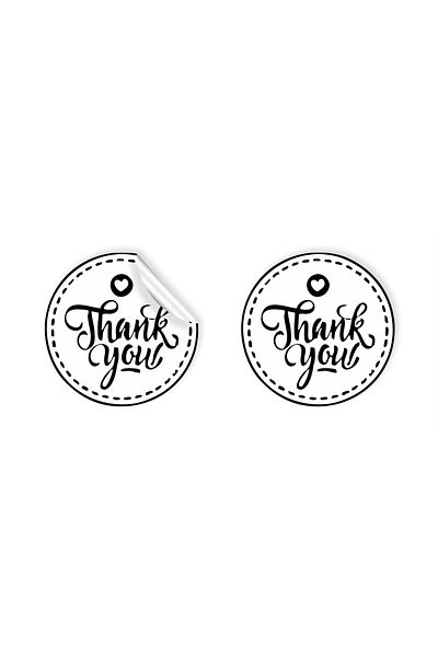 anka design 48 Pieces of Coated Sticker - Packaging and Shipping Label (4X4Cm) - Thank You