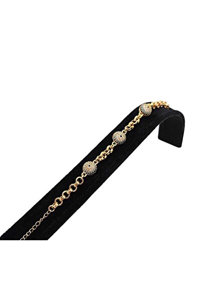 XUPING JEWELRY Nazar Boncuğu Taş Detaylı Xuping Paslanmaz Çelik Zincir Bileklik