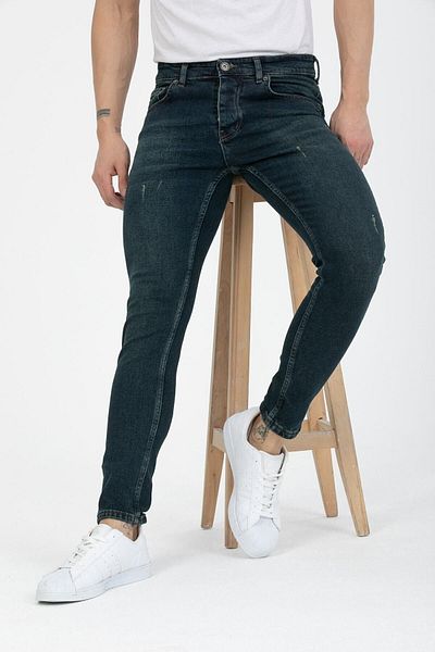 OneZero Blugi pentru bărbați, verde, Destroy Skinny Fit