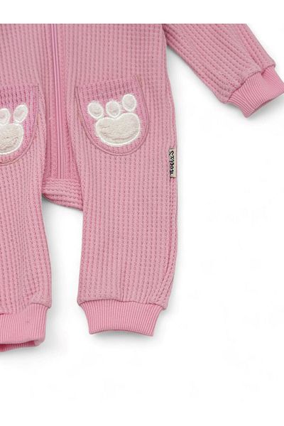Ege Bebek Baby Girl Sydney Fabric Ear Detailed Medium Thick Zippered Winter Jumpsuit 6-9-12-18 Months