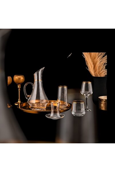 Güral Elegance  31 Parça 6 Kişilik Paşabahçe Cam Bardak Seti Gold