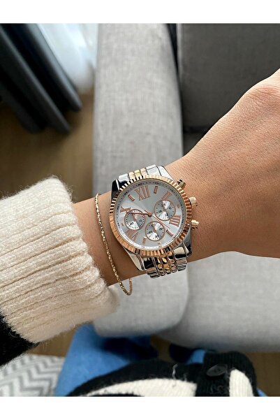 DARK BLANC ساعة يد معدنية للجنسين موديل M Kors موديل 3 ألوان