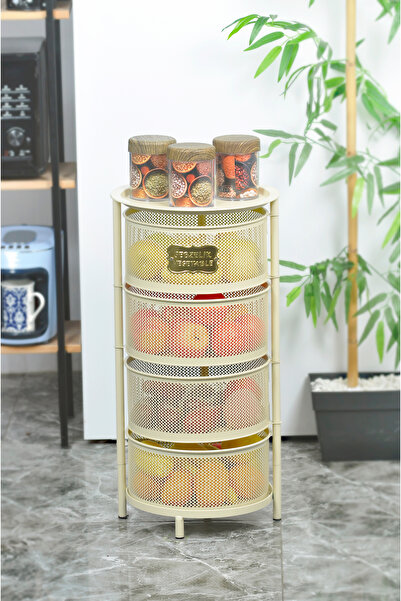 Milenay Crisper cu picioare modulare din metal cu 4 niveluri - 33x33x66cm, 40lt, soluție de depozitare modernă și funcțională