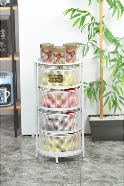Milenay Μεταλλικό Modular Footed Crisper με 4 επίπεδα - 33x33x66cm, 40lt, Μοντέρνα και Λειτουργική Λύση Αποθήκευσης
