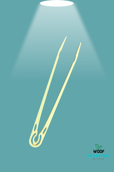 WOOF Akvaryum Bitki Dikim Cımbızı Düz Uçlu 23 Cm Profesyonel Plastik Akvaryum...