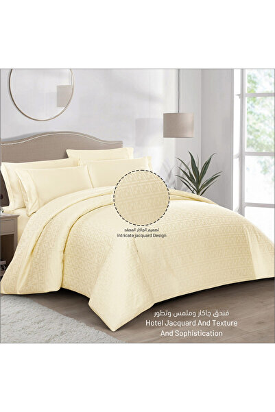 Donetella Variegated Stripes Bedding Comforter Set, 7 Pcs King Size Removable Cover Fits 240x260 Cm