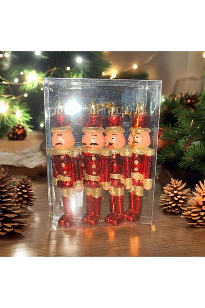 Kuzey 4 Adept Findik Kiran Christmas Tree Ornament - 13cm Bright Silvery Red Christmas Ornaments