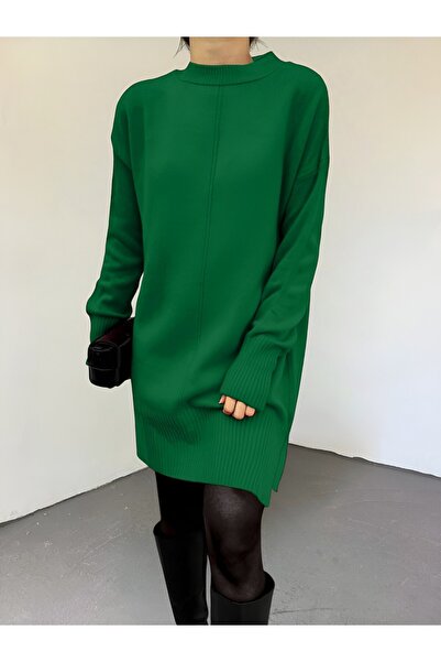 Modamorfo Smaragd téli kötöttáru tunika - legénységi nyakú hidzsáb