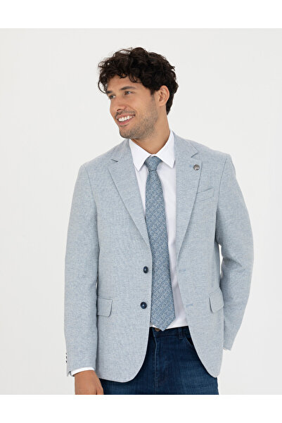 Pierre Cardin Açık Mavi Yün Karışımlı Slim Fit Ceket 50273166-VR003