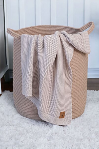 Next Baby Little Dedi Organic Cotton Knitted Baby Blanket Stone - 80X100