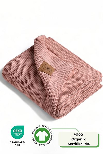 Next Baby Little Dedi Organic Cotton Knitted Baby Blanket Pink - 80X100