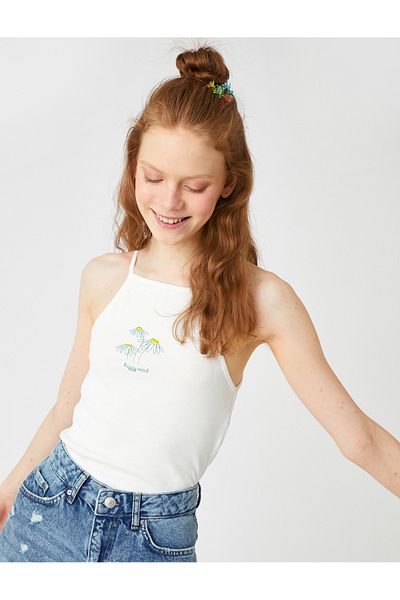 Koton Halter Collar Floral Printed Undershirt
