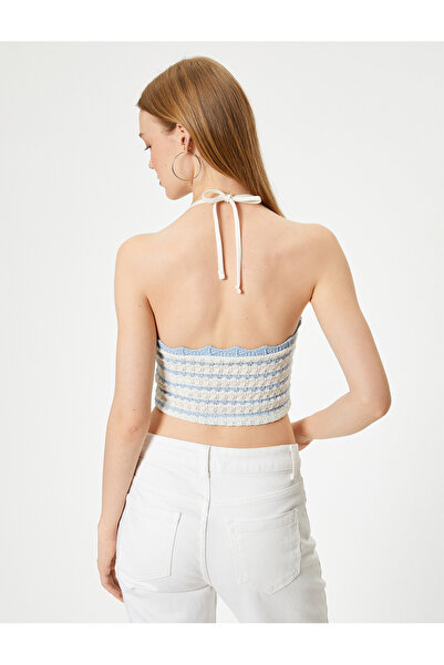 Koton Kroşe Crop Atlet Bağcıklı Yaka Kolsuz