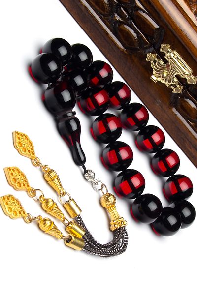 OTTOTESBİH Men's Mascot Boy Red Amber Rosary Efe Rosary