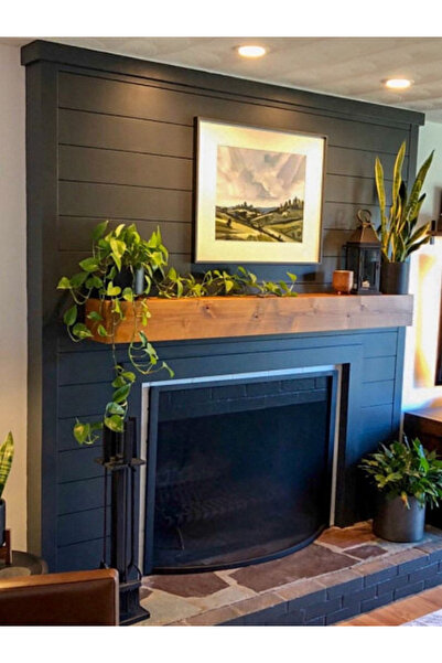 Yggdrasil Home Decor Dekoratif Doğal Ahşap  95 x 20 x 5-6 cm  Şömine Üstü Raf (Gizli Aparatlı Raf)