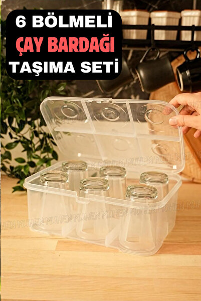 MUHEN Çay Keyfini Yanınızda Taşıyın – 6 Bardak Taşıma Kapasitesine Sahip Çay Bardağı Kutusu