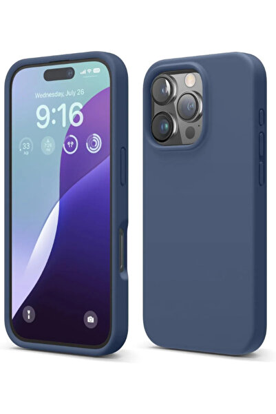 Balerion Uyumlu  iPhone 15 Pro Kılıf Kadife Lansman Soft Yumuşak Liquid Silik...