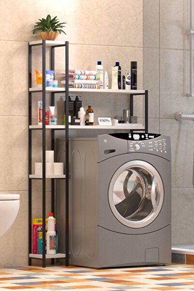 ODİNA Çamaşır Makinesi Üstü Düzenleyici BOL RAFLI COK AMAÇLI Banyo Rafı Çamaş...