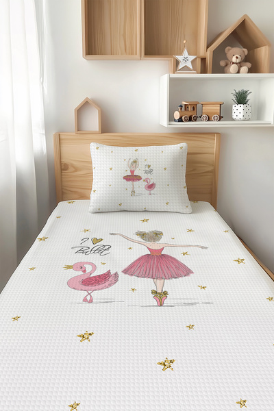 Talia Home طقم بيكيه فردي للأطفال بنمط فتاة - TLAP-106