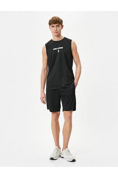 Koton Sports Tank Top Slogan Printed Sleeveless Crew Neck