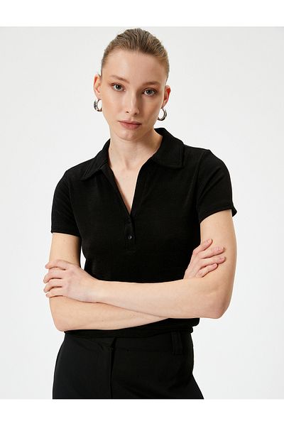 Koton Polo Neck T-Shirt Short Sleeve Buttoned