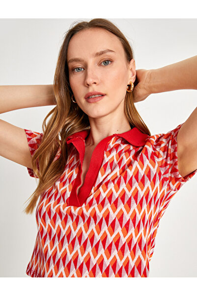 Koton Tricou crop cu mânecă scurtă cu model