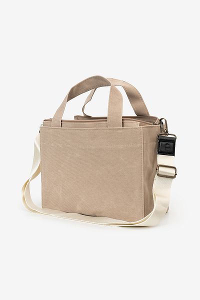 MANDOSİ Vienna Bag Zippered Canvas Strap Shoulder and Hand Bag Tote Bag Daily Use