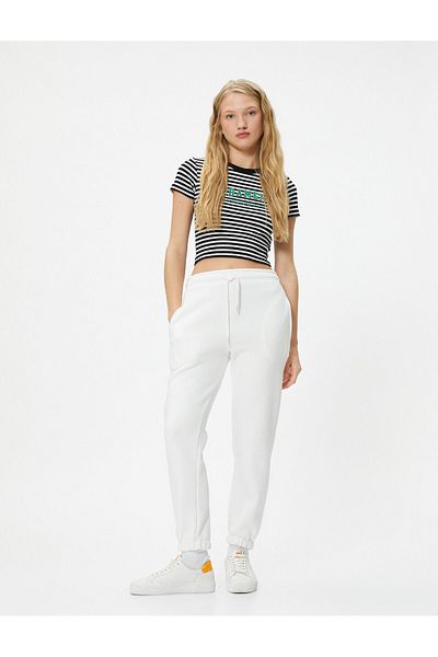 Koton Wygodny dres Jogger - Wiązany w pasie bawełniany