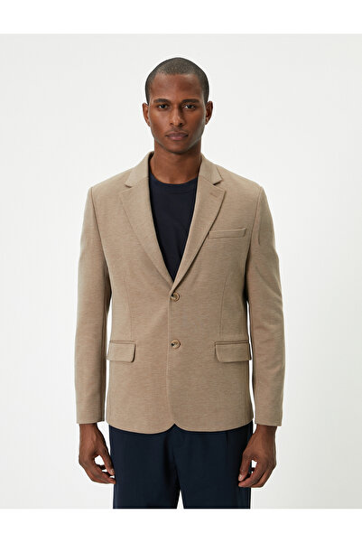 Koton Slim Fit Blazer Jacket - Buttoned and Pocket Detail
