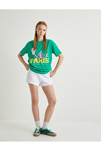 Koton Licencjonowana koszulka z Królikiem Bugsem – z nadrukiem na plecach, z krótkim rękawem i okrągłym dekoltem