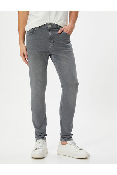 Koton Men's Gray Cotton Denim Trousers - 4Sam40017Nd 027