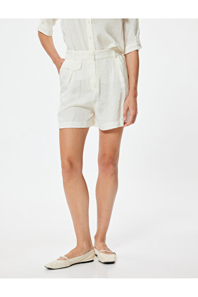 Koton Yüksek Bel Mini Şort Cepli Rahat Kalıp