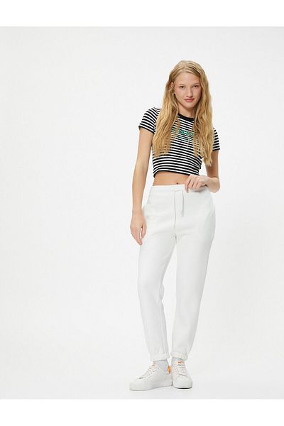 Koton Wygodny dres Jogger - Wiązany w pasie bawełniany