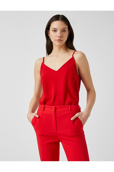 Koton Tank top z cienkimi ramiączkami i dekoltem w kształcie litery V
