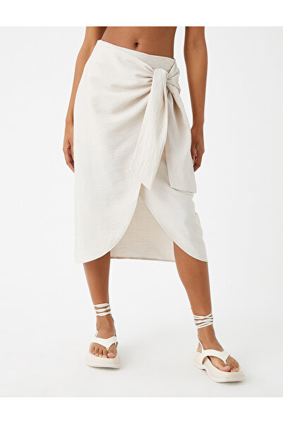Koton Midi szoknya nyakkendővel és hasítékkal az elején