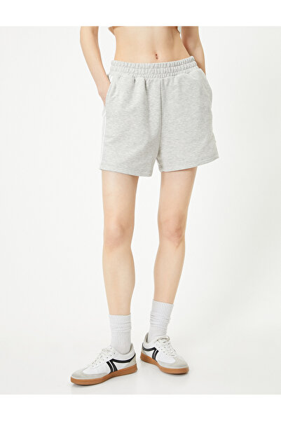 Koton Mini Şort Yüksek Bel Yandan Çizgi Detaylı Cepli