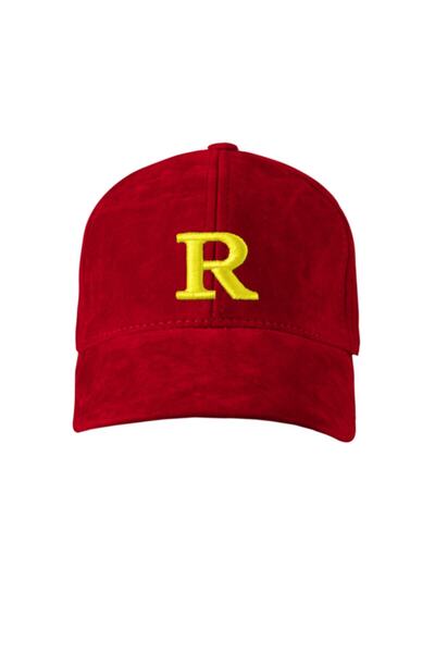 ŞapkaMania Suede Letter R Embossed Cap
