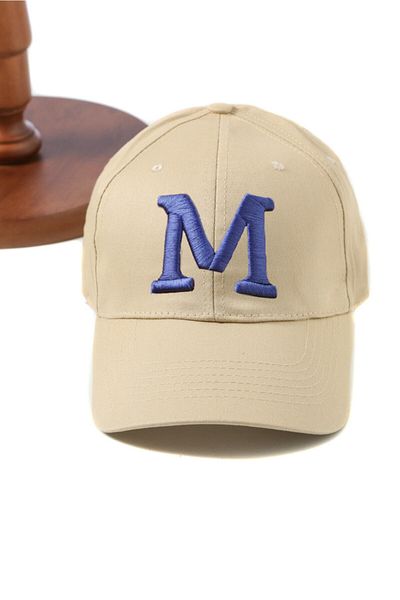 ŞapkaMania Navy Blue M Letter Basic Baseball Cap
