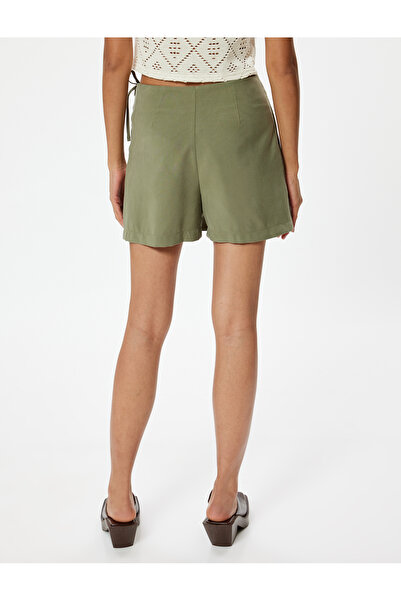 Koton Mini Kruvaze Şort Etek Bağlama Detaylı Viskoz Kumaş