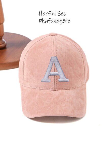 ŞapkaMania Șapcă albă din piele intoarsa cu litera A