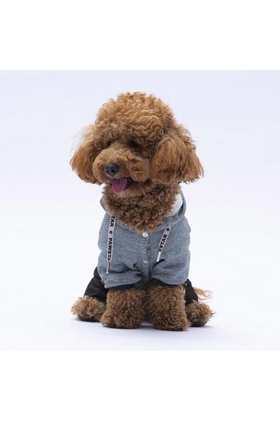 Pawstar Grey New York Dog Jumpsuit Dog Outfit Cat Outfit