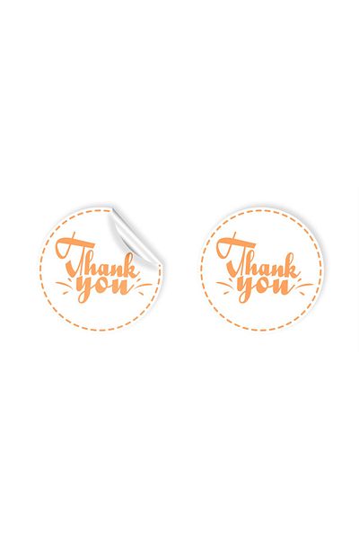 anka design 48 Pieces of Coated Sticker - Packaging and Shipping Label (4X4Cm) - Thank You