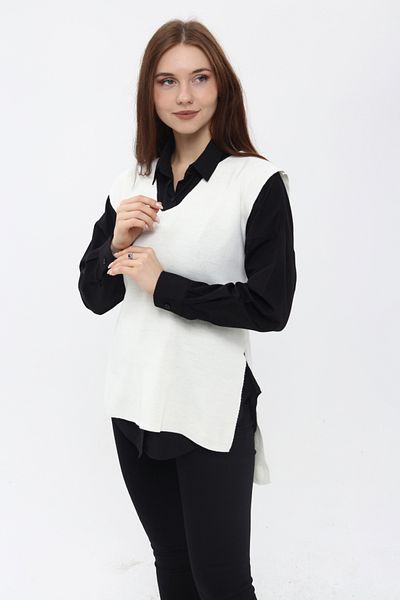 MA ananas Women's V-Neck Belted Long Knitwear Sweater